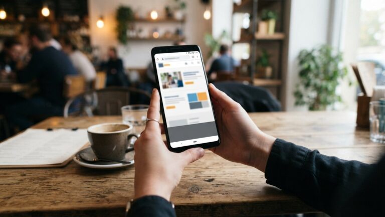 Návštěvník webu na mobilním telefonu