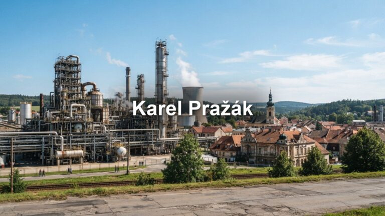 Chemická továrna s potrubím