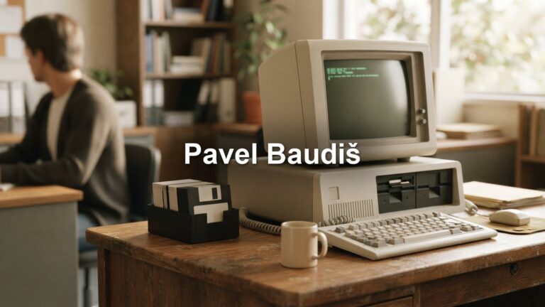 Počítač z 80. let s disketou
