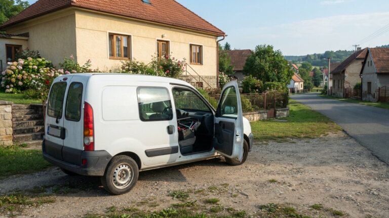 Dodávka živnostníka před domem