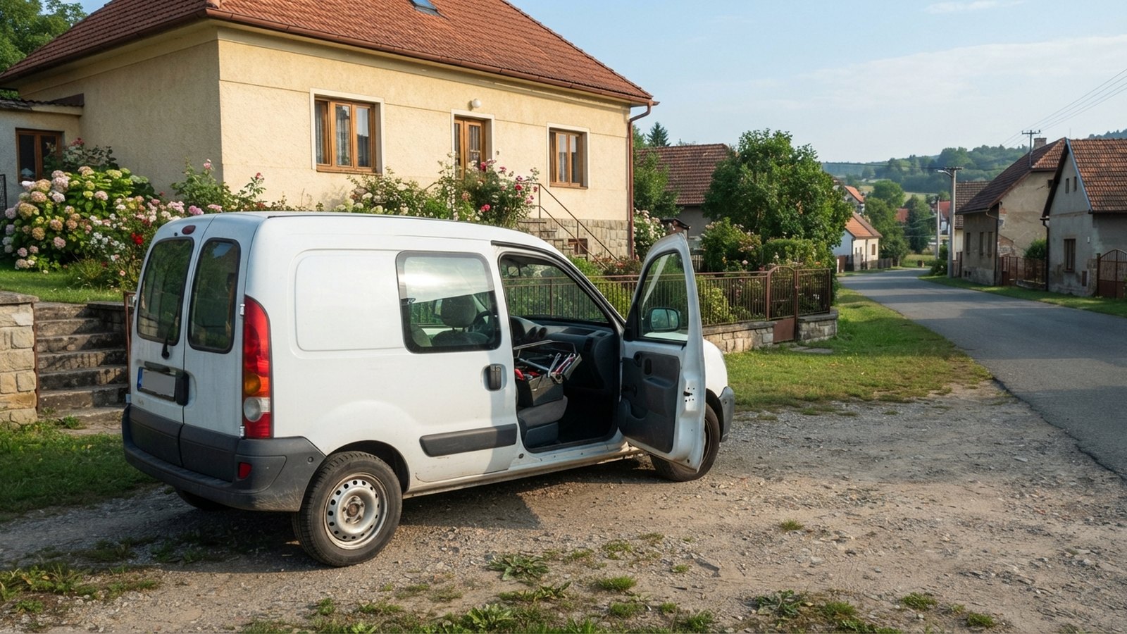 Dodávka živnostníka před domem