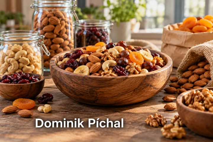 Tematické zátiší s nápisem Dominik Píchal.