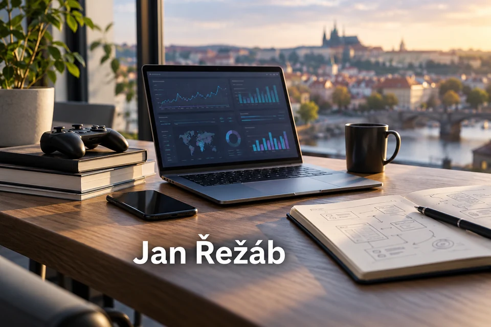 Tematické zátiší s nápisem Jan Řežáb.