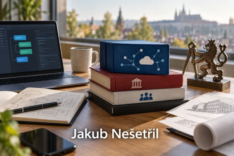 Tematické zátiší s nápisem Jakub Nešetřil.