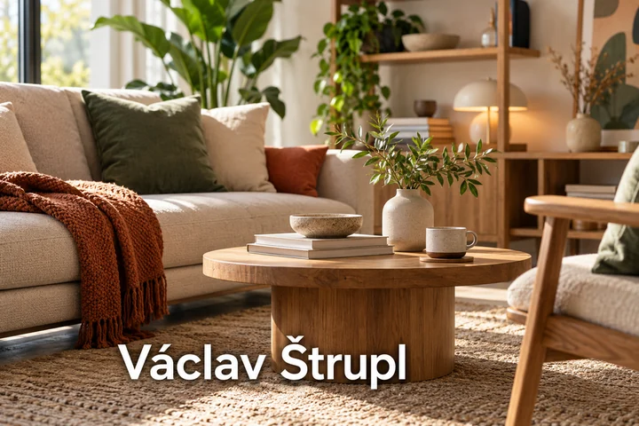 Tematické zátiší s nápisem Václav Štrupl.