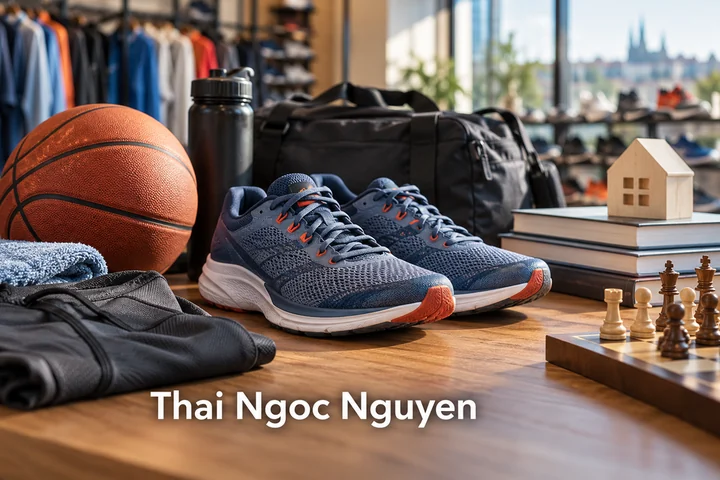 Tematické zátiší s nápisem Thai Ngoc Nguyen.