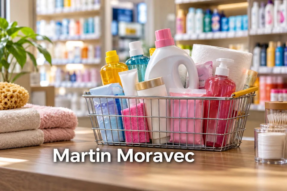 Tematické zátiší s nápisem Martin Moravec.