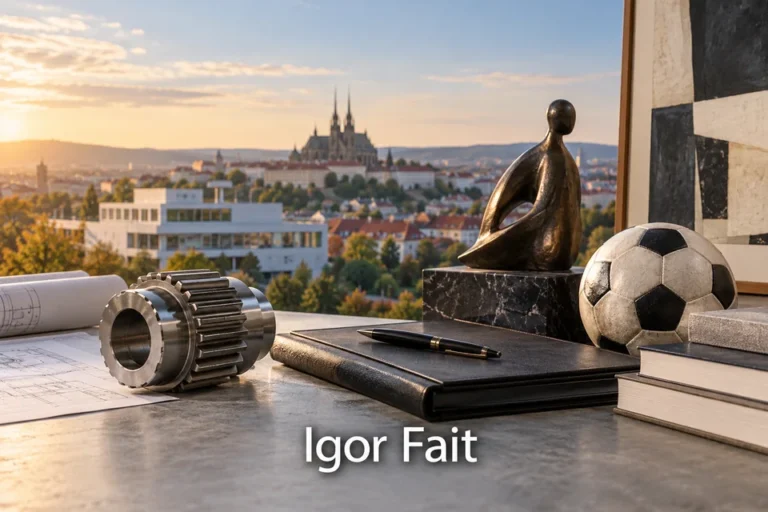 Tematické zátiší s nápisem Igor Fait.