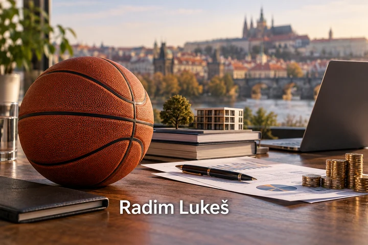 Tematické zátiší s nápisem Radim Lukeš.