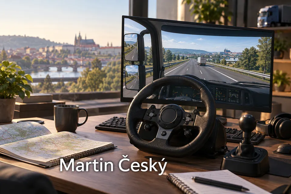 Tematické zátiší s nápisem Martin Český.