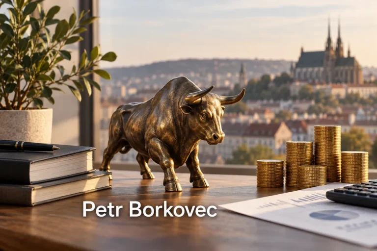 Tematické zátiší s nápisem Petr Borkovec.