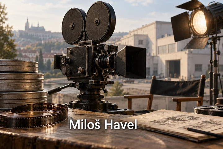Tematické zátiší s nápisem Miloš Havel.