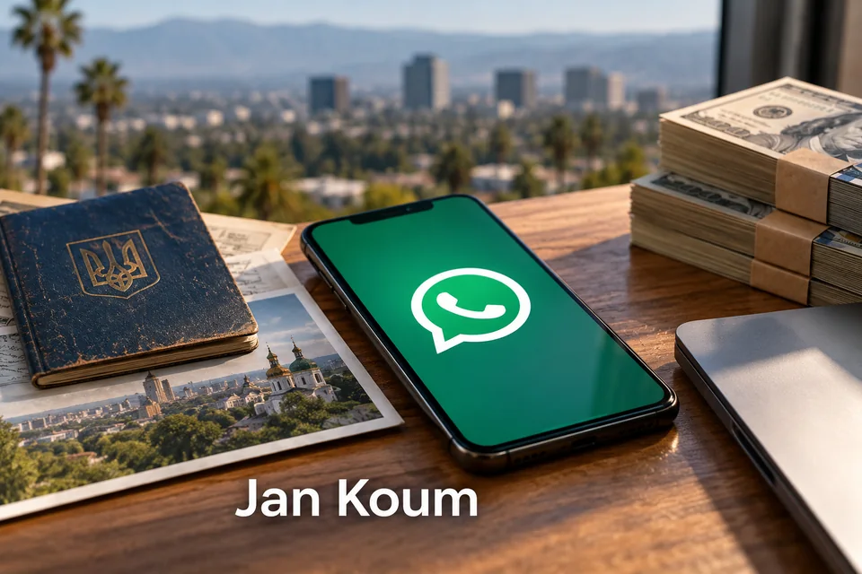 Tematické zátiší s nápisem Jan Koum.