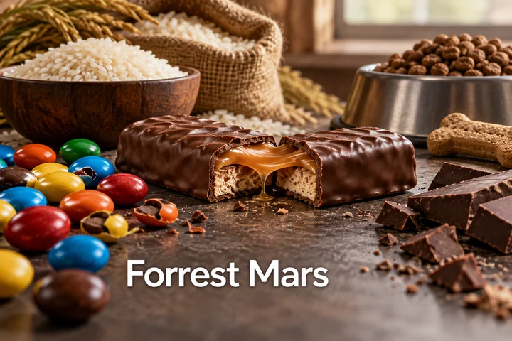 Tematické zátiší s nápisem Forrest Mars.