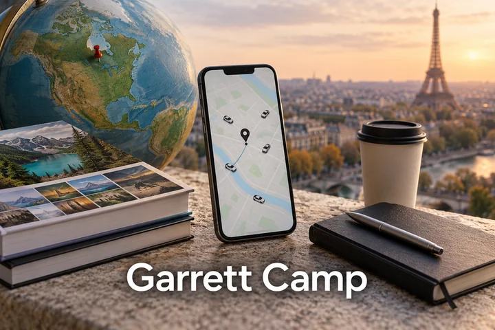 Tematické zátiší s nápisem Garrett Camp.