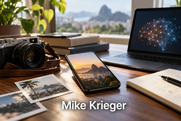 Tematické zátiší s nápisem Mike Krieger.
