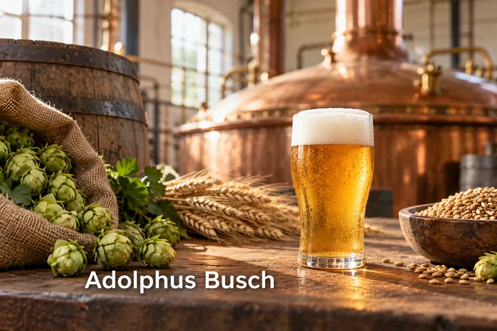 Tematické zátiší s nápisem Adolphus Busch.