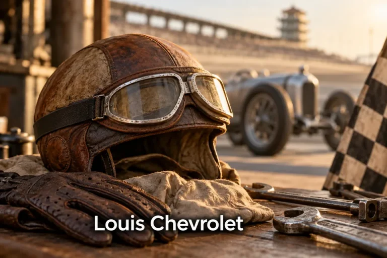 Tematické zátiší s nápisem Louis Chevrolet.