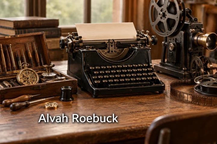 Tematické zátiší s nápisem Alvah Roebuck.