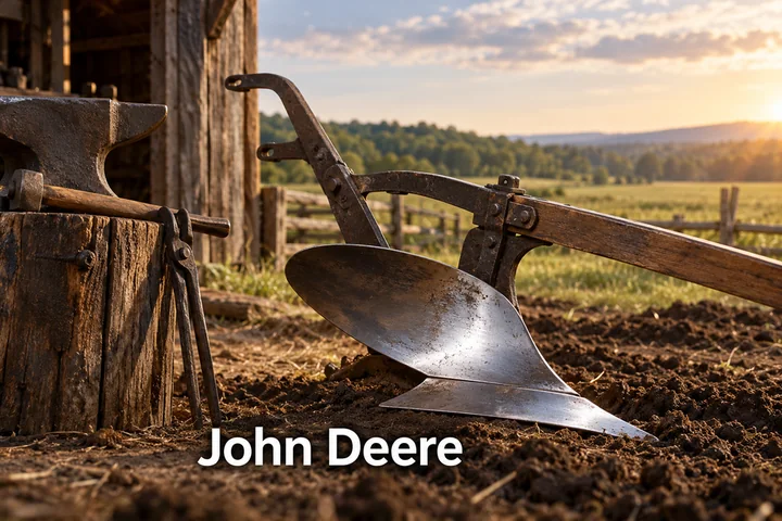 Tematické zátiší s nápisem John Deere.