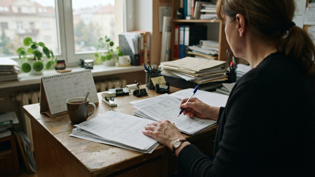 Mzdové podklady a vnitřní předpis na stole